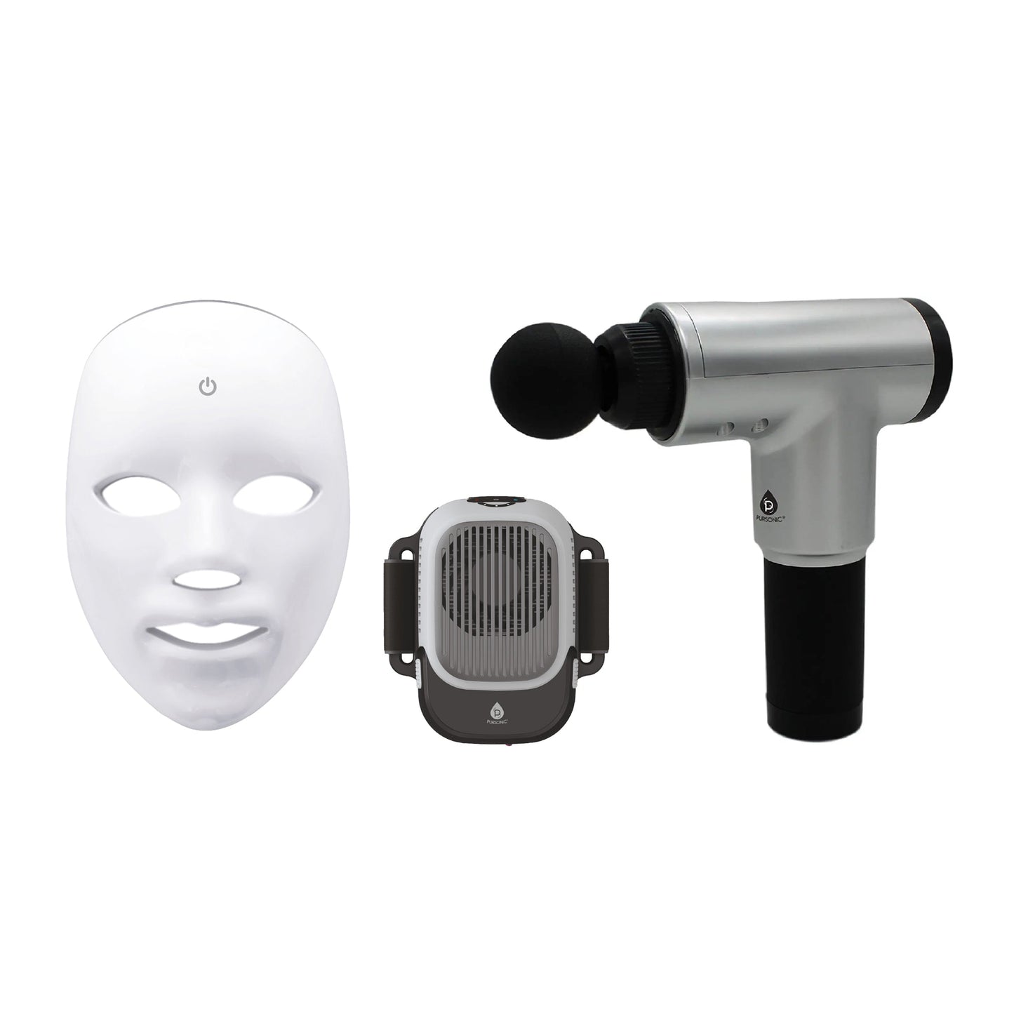 Total Wellness Recovery Bundle – Massage Gun, Red Light Therapy Mask & Hot/Cold Therapy Cube - Trending Wellness Store