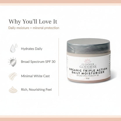 Triple Action Daily Moisturizer – Organic SPF 30 - Trending Wellness Store