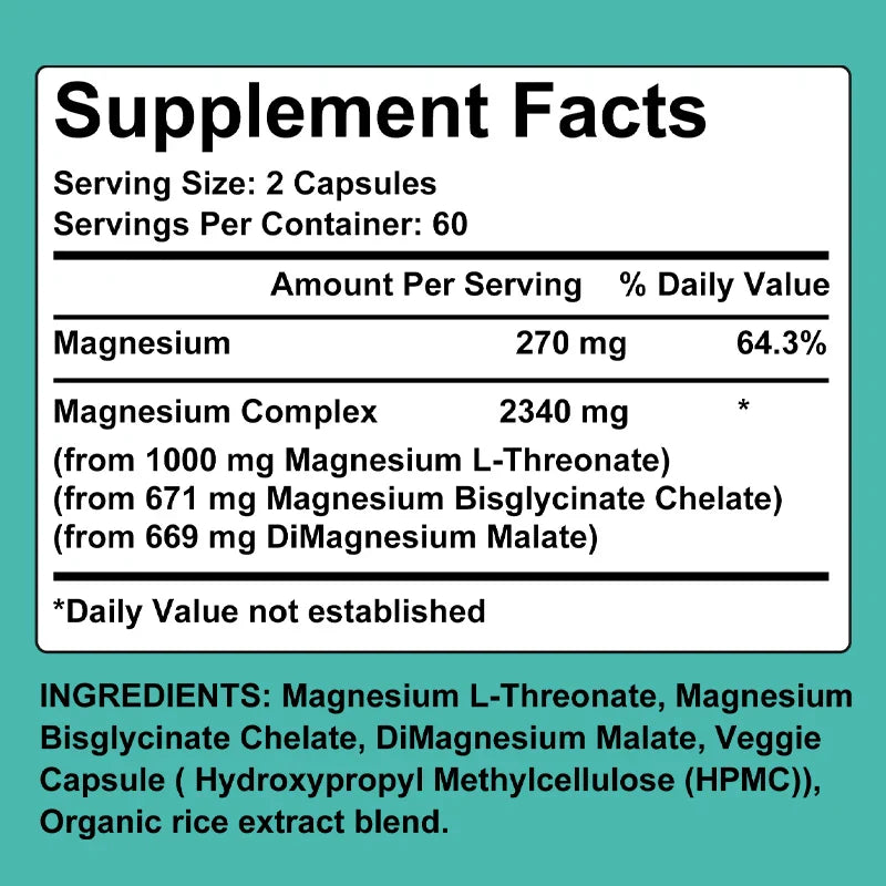 Triple Magnesium Complex - Brain & Sleep Health - L-Threonate, Glycinate, Malate - Trending Wellness Store