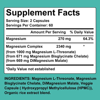 Triple Magnesium Complex - Brain & Sleep Health - L-Threonate, Glycinate, Malate - Trending Wellness Store