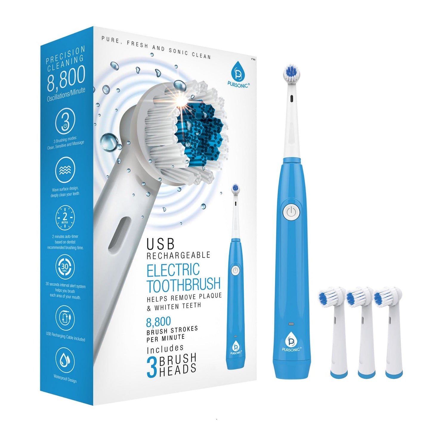 USB Rechargeable Electric Rotary Toothbrush - Trending Wellness Store