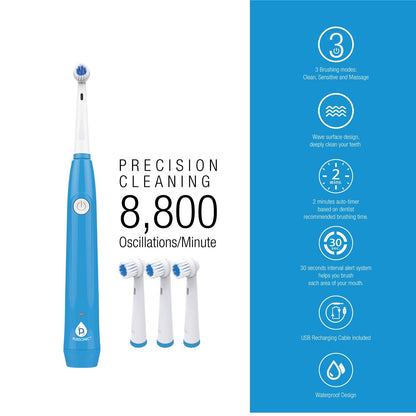 USB Rechargeable Electric Rotary Toothbrush - Trending Wellness Store