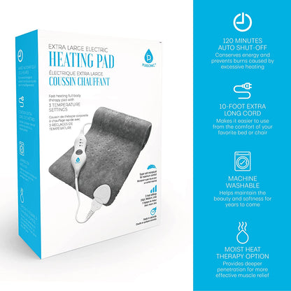 Ultra Plush Heated Foot Warmer, Pursonic Stomach & Back Massager, and XL Microplush Heating Pad - Trending Wellness Store