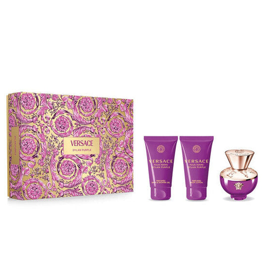 VERSACE  Pour Femme Dylan Purple (H/B)3Pc Set(1.7Oz Edp Sp,1.7Oz Body Lotion,1.7Oz Shower Gel)for Women - Trending Wellness Store