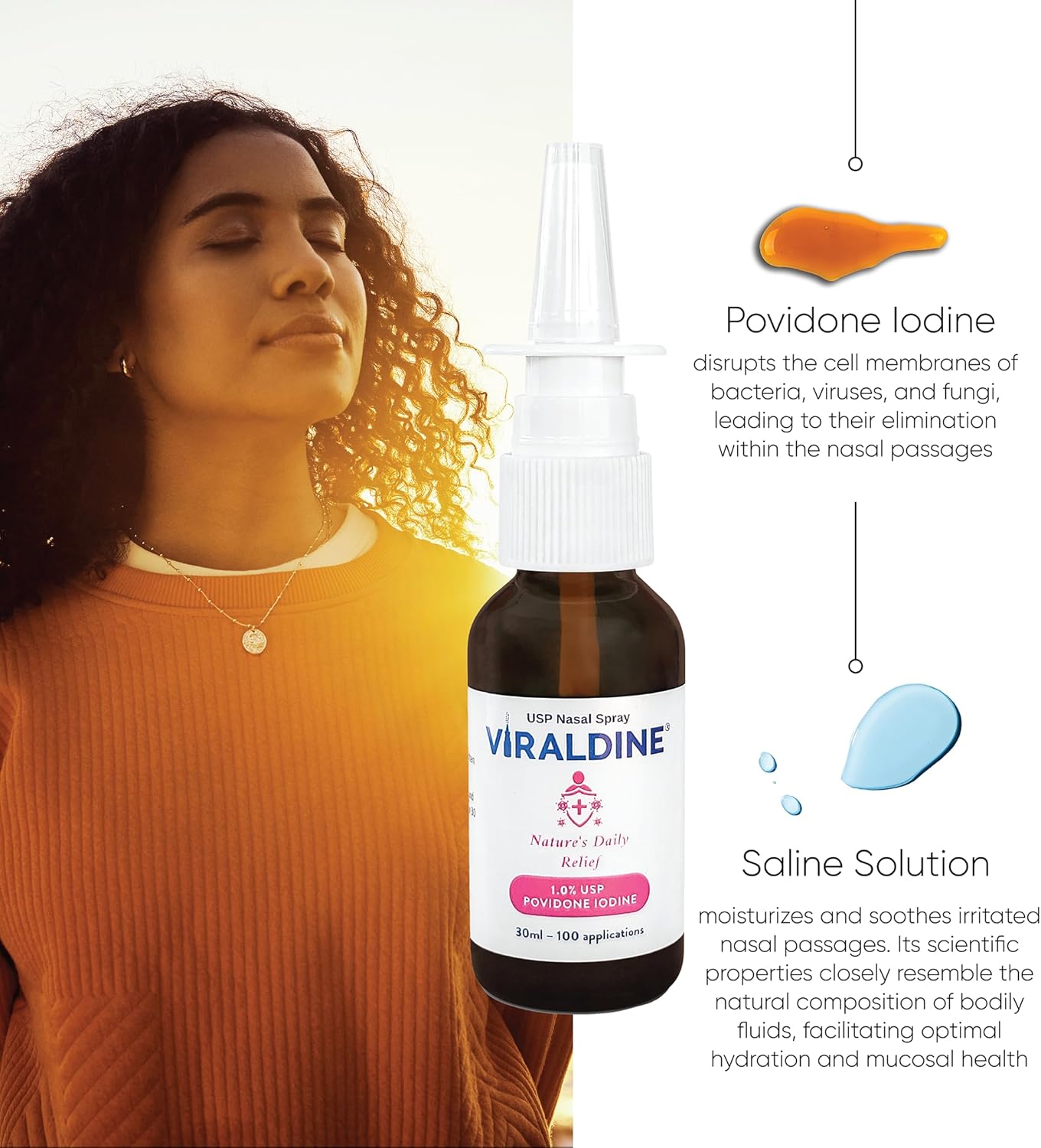 Viraldine 1% Antiviral Povidone Iodine Nasal Spray - Trending Wellness Store