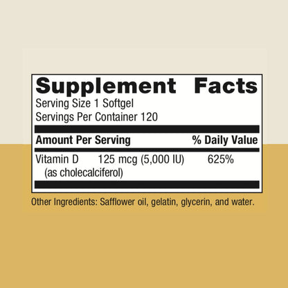 Vitamin D 5000 IU - 120 Softgels