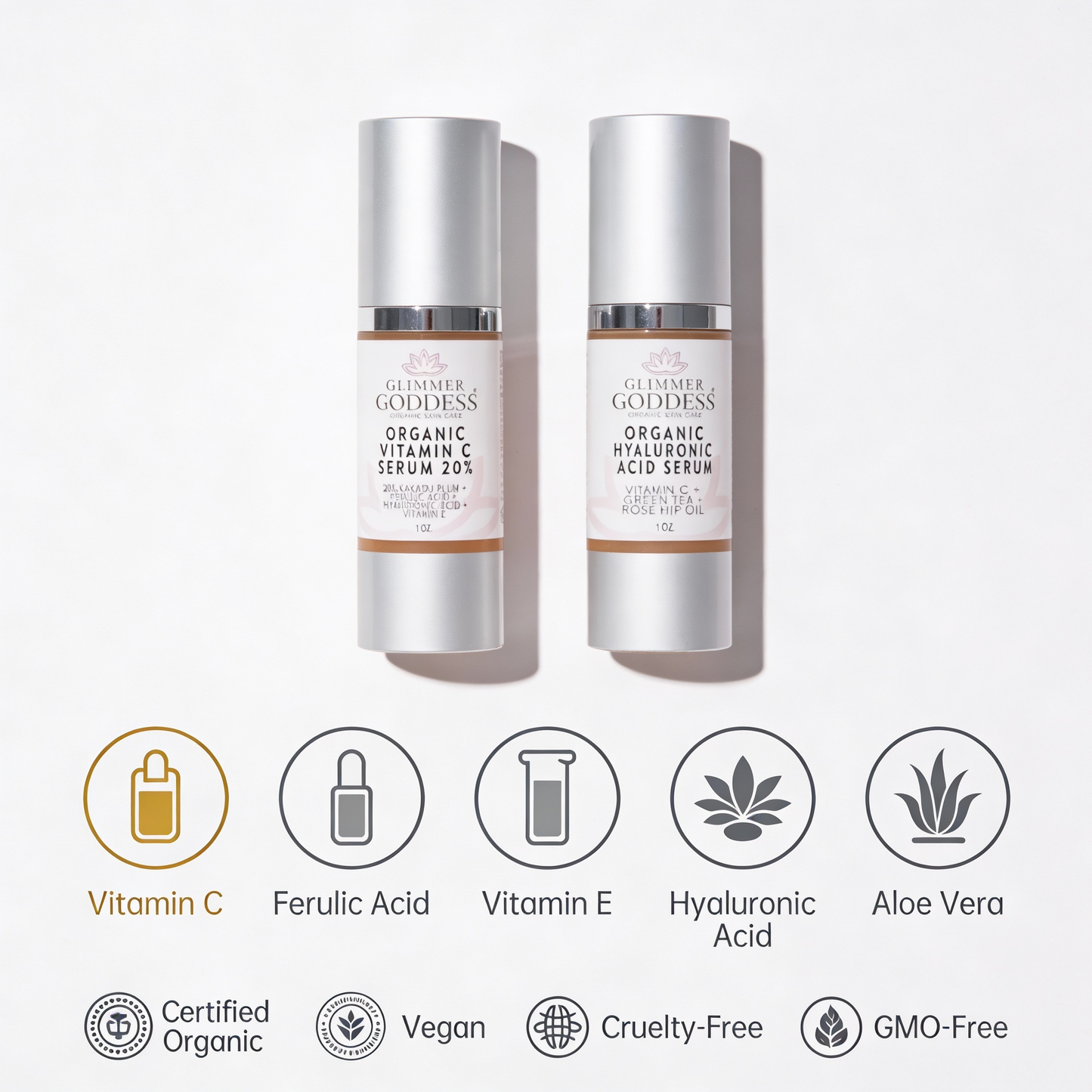 Vitamin C + Hyaluronic Acid Duo – Brightening & Plumping - Trending Wellness Store