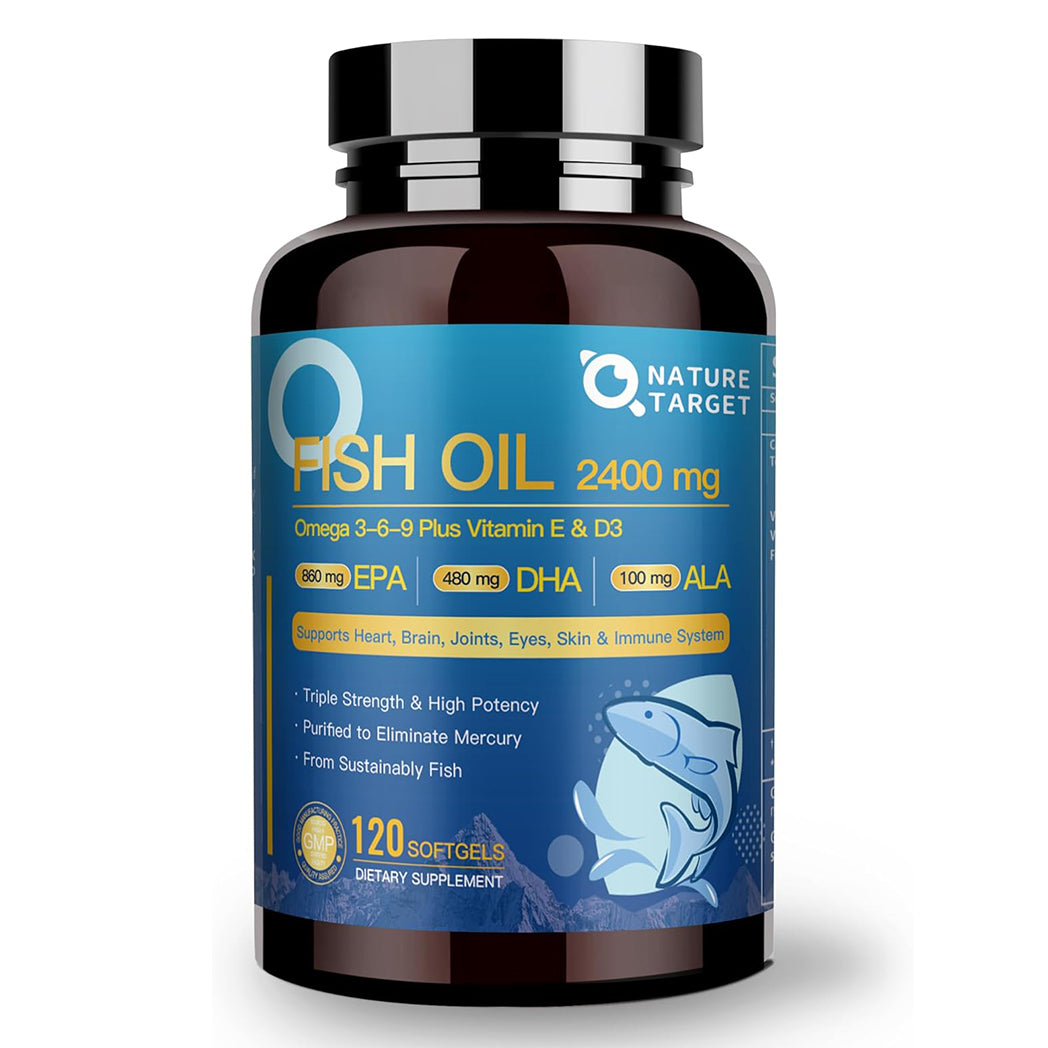 Vitamin D3 & E Fish Oil, 2400mg - Trending Wellness Store