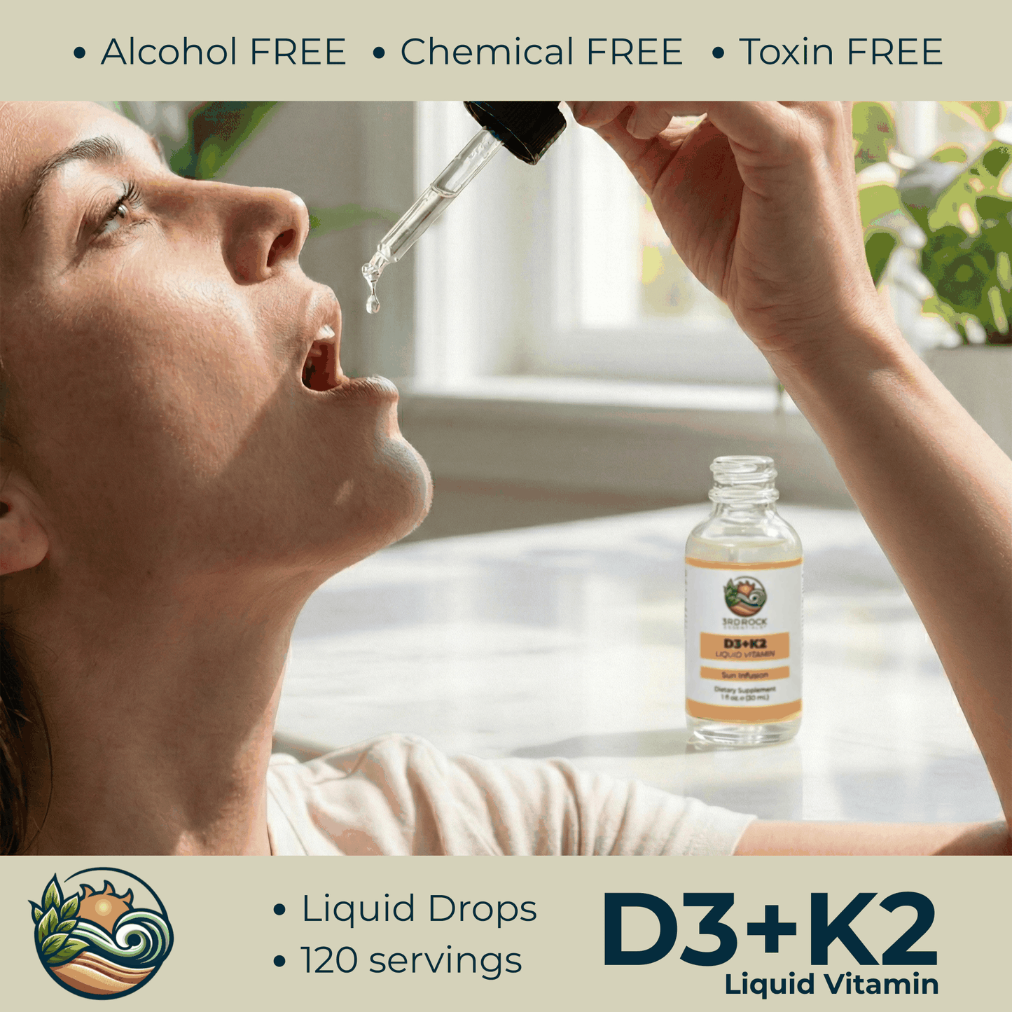 Vitamin D3 + K2 - Liquid Supplement (Chelated) — 1 fl oz - Trending Wellness Store