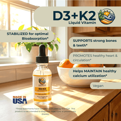 Vitamin D3 + K2 - Liquid Supplement (Chelated) — 1 fl oz - Trending Wellness Store
