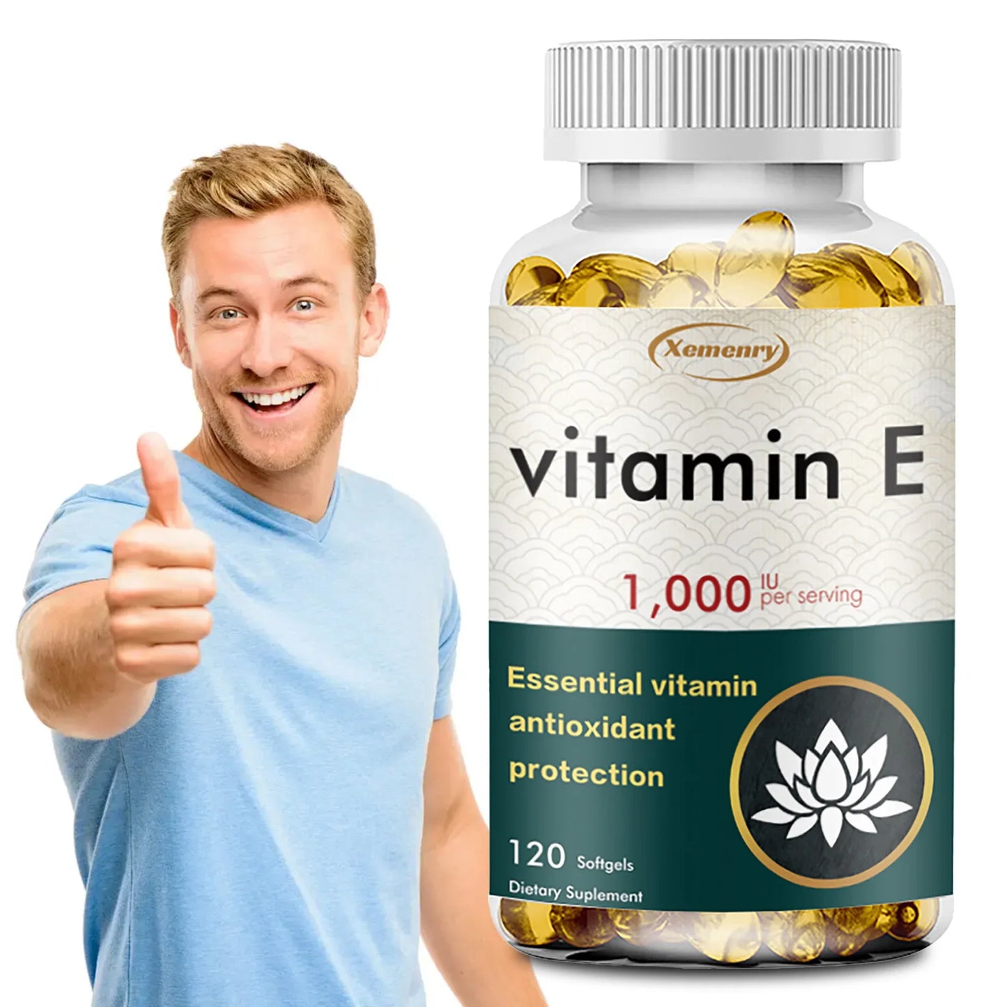 Vitamin E Supplement 1000IU - Antioxidant, Cellular Respiration, Skin Health - 120 Capsules - Trending Wellness Store