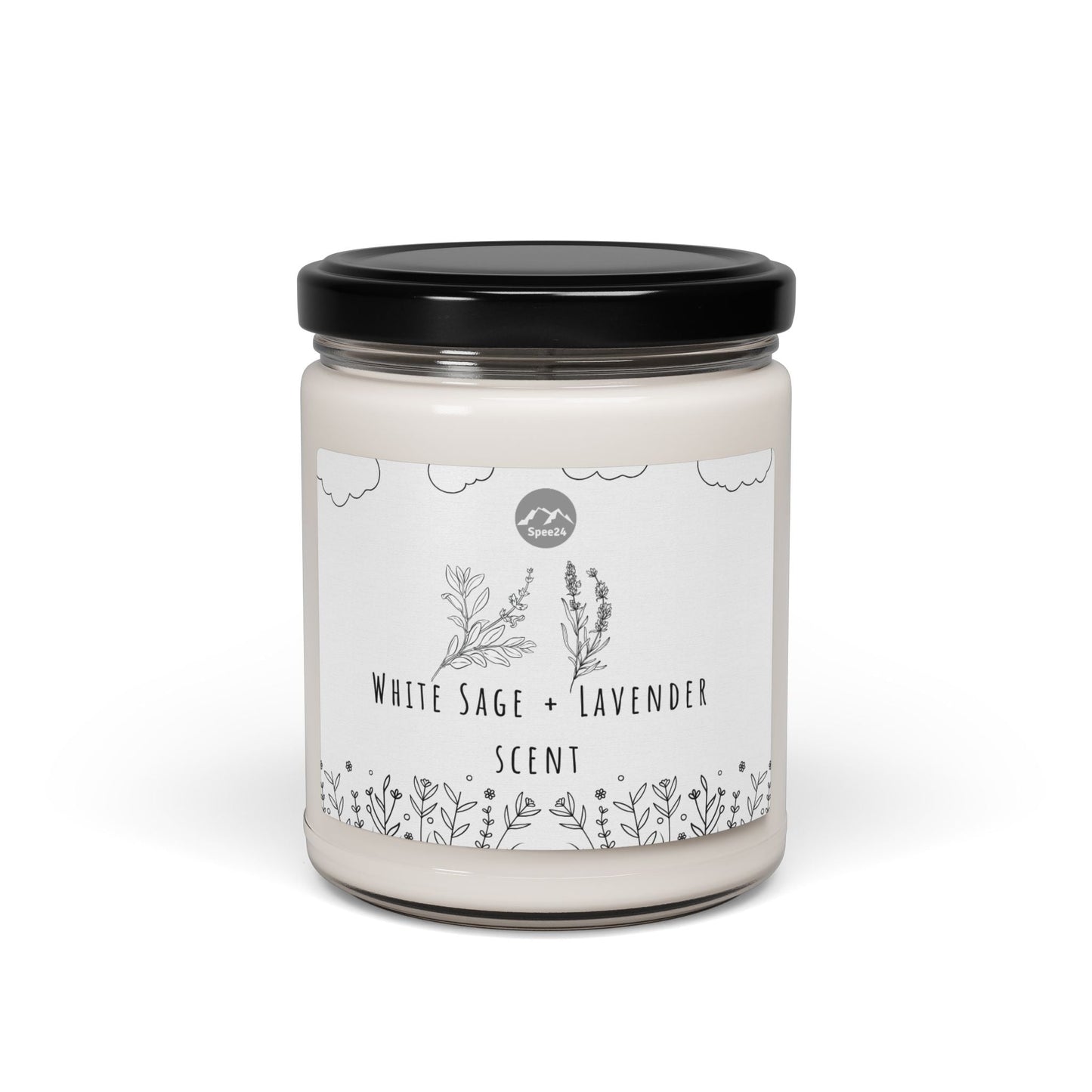 White Sage Lavender Scented Soy Candle | Calm Relaxation Gift, Aromatherapy Candle, Home Decor, Self-Care, Eco-Friendly -- 9oz - Trending Wellness Store