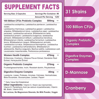 Women's Probiotics for Gut Health, 100 Billion CFUs - Trending Wellness Store