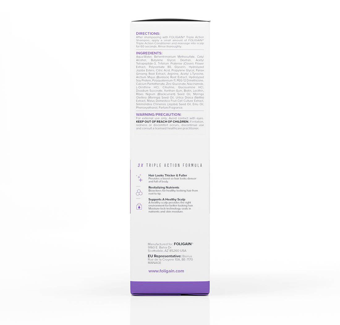 FOLIGAIN® Triple Action Conditioner For Thinning Hair For Women with 2% TRIOXIDIL®