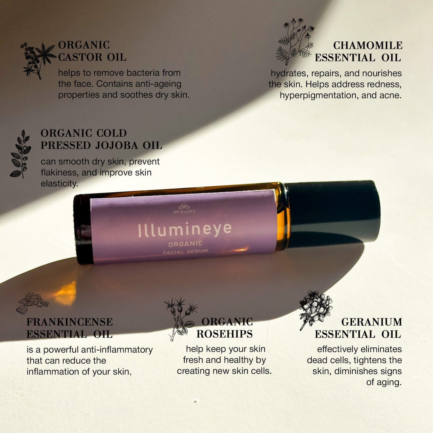 ILLUMINEYE: Roll on Enhanced Castor Blend for Face and Neck